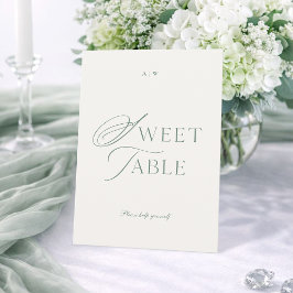 Minimal Sage Green Sweet Table Sign 招待状