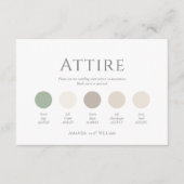 Minimal Sage Green Wedding Attire Color Palette 招待状 (正面)