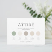 Minimal Sage Green Wedding Attire Color Palette 招待状 (スタンド正面)