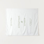 Minimal Sage Green Wedding Backdrop Tapestry タペストリー (正面(横))