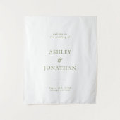 Minimal Sage Green Wedding Backdrop Tapestry タペストリー (正面)