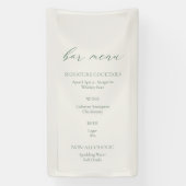 Minimal Sage Green Wedding Bar Menu Sign 横断幕 (縦)