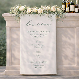 Minimal Sage Green Wedding Bar Menu Sign 横断幕