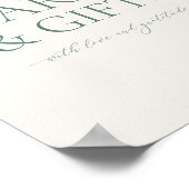 Minimal Sage Green Wedding Cards & Gifts Sign ポスター (角)