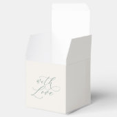 Minimal Sage Green Wedding Favor Box with Love フェイバーボックス (オープン)