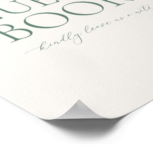 Minimal Sage Green Wedding Guest Book Sign ポスター (角)