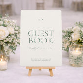Minimal Sage Green Wedding Guest Book Sign 招待状