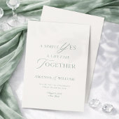 Minimal Sage Green Wedding Invitation 招待状