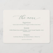 Minimal Sage Green Wedding Menu Card 招待状 (正面)