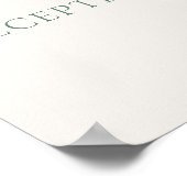 Minimal Sage Green Wedding Reception Sign ポスター (角)