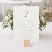 Minimal Sage Green Wedding Seating Chart サンキューカード