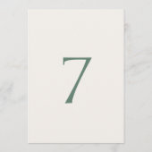 Minimal Sage Green Wedding Table Number Card サンキューカード (裏面)