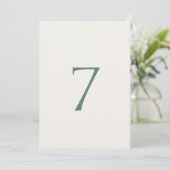 Minimal Sage Green Wedding Table Number Card サンキューカード (スタンド正面)
