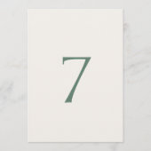 Minimal Sage Green Wedding Table Number Card サンキューカード (正面)