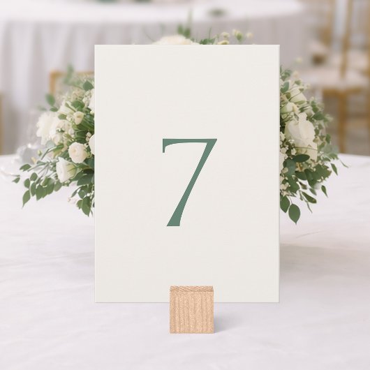 Minimal Sage Green Wedding Table Number Card サンキューカード