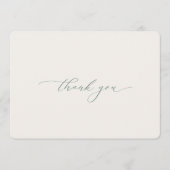 Minimal Sage Green Wedding Thank You Card 招待状 (正面)