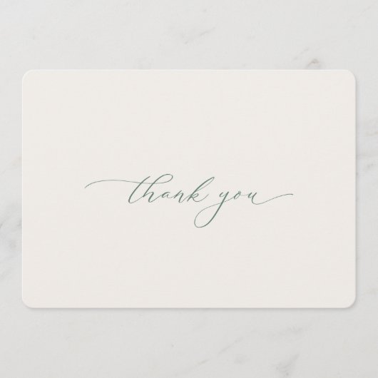Minimal Sage Green Wedding Thank You Card 招待状 (正面)