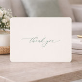 Minimal Sage Green Wedding Thank You Card 招待状
