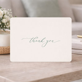 Minimal Sage Green Wedding Thank You Card 招待状