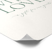 Minimal Sage Green “With Love” Wedding Favor Sign ポスター (角)