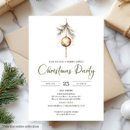 Minimal Sage Neutral Light Brown Christmas Party 招待状
