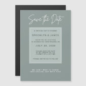 Minimal Sage Save The Date マグネット招待状 (正面/裏面)