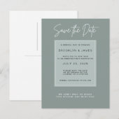 Minimal Sage Save The Date 案内ポストカード (正面/裏面)