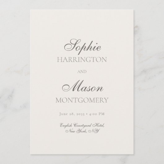 Minimal Sage Wedding Invitation 招待状 (正面)