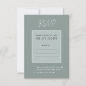 Minimal Sage Wedding RSVP Card (正面)