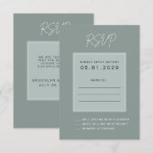 Minimal Sage Wedding RSVP Card (正面/裏面)
