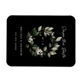 Minimal Save the Date Green Wreath マグネット (横)