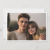 Minimal Save the Date Green Wreath 案内状 (裏面)