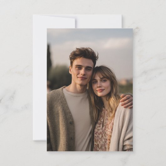 Minimal Save the Date With Scripted lettering セーブザデート (裏面)