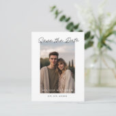 Minimal Save the Date With Scripted lettering 案内ポストカード (スタンド正面)