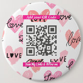 Minimal “Scan Me” QR Code, Simple Accessory  缶バッジ (正面)