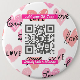 Minimal “Scan Me” QR Code, Simple Accessory  缶バッジ