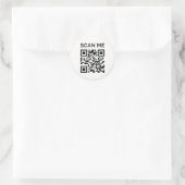 Minimal scan me QR code sticker ラウンドシール (バッグ)