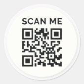 Minimal scan me QR code sticker ラウンドシール (正面)
