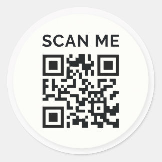 Minimal scan me QR code sticker ラウンドシール