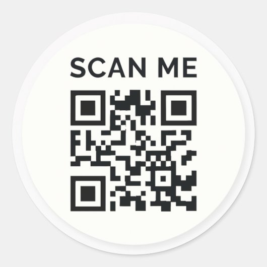 Minimal scan me QR code sticker ラウンドシール (正面)
