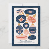 Minimal Scandinavian Blue Ornaments Non-Photo シーズンカード (正面)