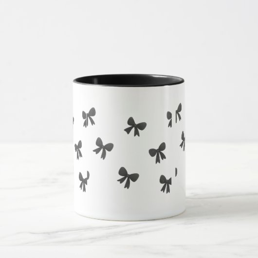 Minimal Scattered Bow Pattern Mug –Cute Aesthetics マグカップ (中央)