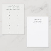 Minimal Script Black Grey White 7 Earring Display 名刺 (正面/裏面)