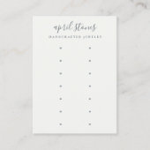 Minimal Script Black Grey White 7 Earring Display 名刺 (正面)
