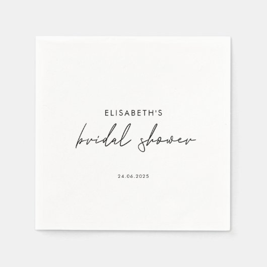 Minimal Script Bridal Shower Invite スタンダードカクテルナプキン (正面)