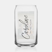 Minimal Script Bridesmaid Custom Photo Gift ガラス缶 (正面)