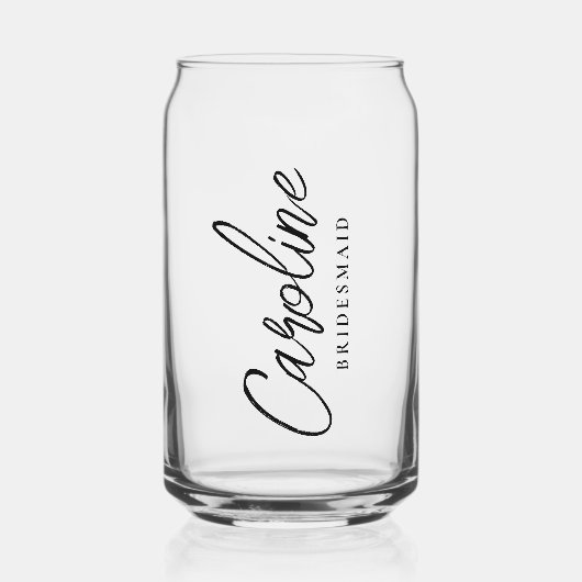 Minimal Script Bridesmaid Custom Stylish Gift ガラス缶 (正面)