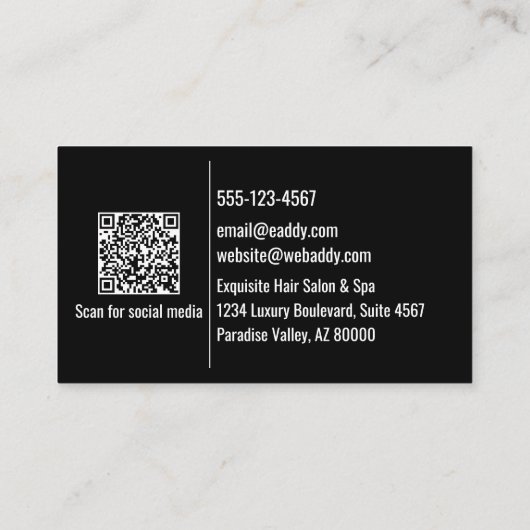 Minimal Script Calligraphy White Gray Black Custom 名刺 (裏面)