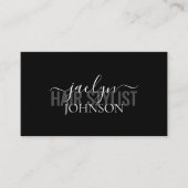 Minimal Script Calligraphy White Gray Black Custom 名刺 (正面)