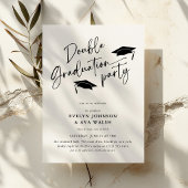Minimal Script Double Graduation Party  招待状